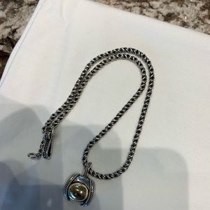 YURMAN silver with gold enhancer with silver chain.